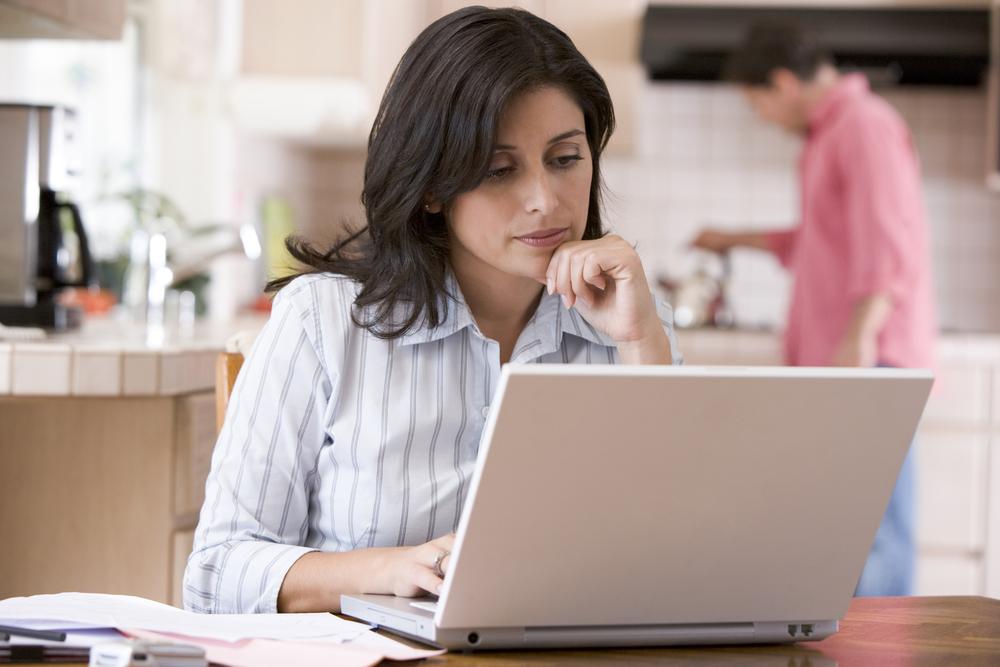 woman working at her laptop